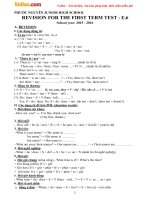 Đề cương ôn thi học kì 1 môn Tiếng Anh lớp 6 năm 2015 - 2016 trường THCS Phước Nguyên, Bà Rịa Vũng Tàu