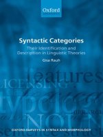 Gisa rauh syntactic categories  Their identification and description in linguistic theories (oxford surveys in syntax and morphology) oxford university press, USA (2010)