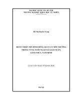 Luận văn hoàn thiện mô hình đồng quản lý môi trường trong vùng nuôi ngao tại xã giao xuân, giao thủy, nam định 