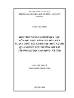 Giải pháp nâng cao hiệu quả học môn học thực hành của sinh viên ngành công tác xã hội tại cơ sở xã hội (qua nghiên cứu trường hợp tại trường đại học lao động   xã hội) 