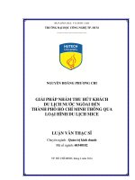 Giải pháp nhằm thu hút khách du lịch nước ngoài đến thành phố Hồ Chí Minh thông qua loại hình du lịch Mice