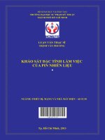 khảo sát đặc tính làm việc của pin nhiên liệu 