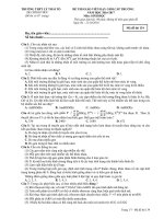 Đề thi giáo viên dạy giỏi môn Sinh học cấp THPT trường THPT Lý Thái Tổ, Bắc Ninh năm học 2016 - 2017