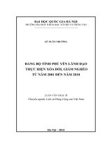 Đảng bộ tỉnh phú yên lãnh đạo thực hiện xóa đói, giảm nghèo từ năm 2001 đến năm 2010 