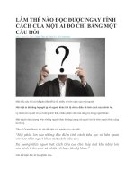 LÀM THẾ NÀO ĐỌC ĐƯỢC NGAY TÍNH CÁCH CỦA MỘT AI ĐÓ CHỈ BẰNG MỘT CÂU HỎI