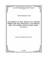 Luận văn xác định các đặc trưng của nhiên liệu hạt nhân dựa trên phổ bức xạ gamma và tia x năng lượng thấp 