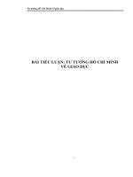 Bài tiểu luận Tư tưởng Hồ Chí Mình về Giáo dục