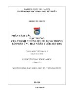 Luận văn phân tích các đặc trưng của thanh nhiên liệu sử dụng trong lò phản ứng hạt nhân VVER AES 2006 