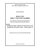 Báo cáo thực tập tốt nghiệp Đánh giá thực trạng sử dụng đất lâm nghiệp huyện Diễn Châu, tỉnh Nghệ An