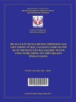 đề xuất xây dựng chương trình đào tạo liên thông từ bậc cao đẳng nghề ngành quản trị mạng lên bậc đại học ngành công nghệ thông tin trên địa bàn tỉnh an giang 