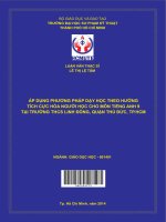 áp dụng phương pháp dạy học theo hướng tích cực hóa người học cho môn tiếng anh 9 tại trường thcs linh đông, quận thủ đức, tp hcm 