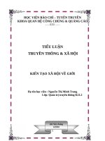 Tiểu luận Truyền thông và xã hội Kiến tạo xã hội về giới
