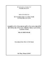 Báo cáo tóm tắt đề tài khoa học và công nghệ cấp Đại học Đà Nẵng Nghiên cứu ứng dụng kết cấu sàn chuyển bê tông dự ứng lực trong nhà cao tầng tại Đà Nẵng