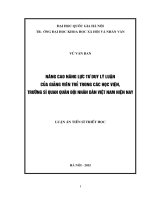 Nâng cao năng lực tư duy lý luận của giảng viên trẻ trong các học viện, trường sĩ quan Quân đội nhân dân Việt Nam hiện nay