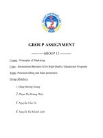 Personal selling and Sales promotion