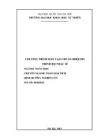 CHƯƠNG TRÌNH ĐÀO TẠO CHUẨN ĐHQGHN TRÌNH ĐỘ THẠC SĨ NGÀNH: TOÁN HỌC