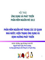 PHẦN MỀM NGUỒN MỞ TRONG CÁC CƠ QUAN NHÀ NƯỚC: HIỆN TRẠNG ỨNG DỤNG VÀ ĐỊNH HƯỚNG PHÁT TRIỂN