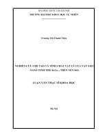 Luận văn nghiên cứu chế tạo và tính chất vật lý của vật liệu nano tinh thể sixge1 x trên nền sio2 