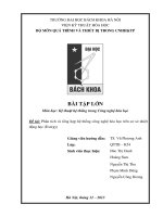 Bài tập lớn Kỹ thuật hệ thống trong Công nghệ hóa học Phân tích và tổng hợp hệ thống công nghệ hóa học trên cơ sở nhiệt động học (Exergy)