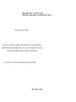 Quản lý hoạt động giáo dục kỹ năng sống theo hướng xã hội hoá ở các trường tiểu học huyện nghĩa hưng, tỉnh nam định