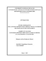 Nghiên cứu so sánh hành động phê phán trên mạng xã hội Facebook của người Pháp và người Việt