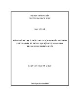 Đánh giá kết quả phẫu thuật nội soi khâu thủng ổ loét dạ dày - tá tràng tại Bệnh viện Đa khoa Trung ương Thái Nguyên