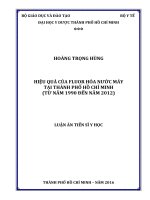 Hiệu quả của flour hóa nước máy tại thành phố hồ chí minh từ năm 1990 đến năm 2012