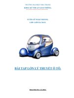 Bài tập lớn Lý thuyết ô tô Tính toán động lực học ô tô