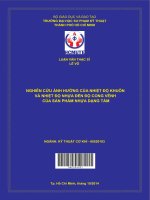 nghiên cứu ảnh hƣởng của nhiệt độ khuôn và nhiệt độ nhựa đến độ cong vênh của sản phẩm nhựa dạng tấm  