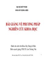 Bài giảng Phương pháp nghiên cứu khoa học - PGS.TS. Lưu Trường Văn