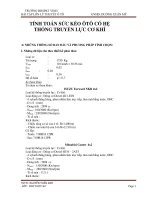 Bài tập lớn Lý thuyết ô tô Tính toán sức kéo ô tô có hệ thống truyền lực cơ khí