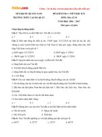 Đề kiểm tra 1 tiết học kì 1 môn Địa lý lớp 10 trường THPT Cao Bá Quát, Quảng Nam năm học 2016 - 2017