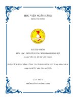 phân tích tài chính công ty cổ phần sữa việt nam vinamilk (dựa vào bctc năm 2014 và 2015)