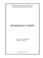 KẾ HOẠCH cá NHÂN GIÁO VIÊN 