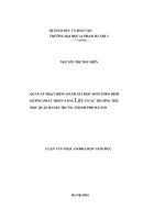 Quản lý hoạt động đánh giá học sinh theo định hướng phát triển năng lực ở các trường tiểu học quận hai bà trưng, thành phố hà nội 