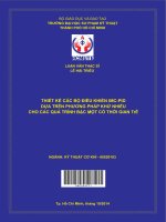 thiết kếcác bộ điều khiển imc pid dựa trên phƣơng pháp khử nhiễu cho các quá trình bậc mộtcó thời gian trễ 