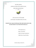 Báo cáo thực tập tốt nghiệp Tìm hiểu thực trạng vấn đề quan trắc môi trường nước trên địa bàn huyện Tuy An tỉnh Phú Yên năm 2014