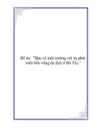 Bảo vệ môi trường với sự phát triển bền vững du lịch ở Hà Tây