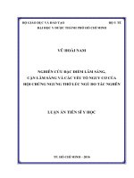 Nghiên cứu đặc điểm lâm sàng cận lâm sàng và các yếu tố nguy cơ của hội chứng ngưng thở lúc ngủ do tắc nghẽn