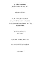 Quản lý bồi dưỡng chuyên môn cho giáo viên theo chuẩn nghề nghiệp các trường mầm non thành phố móng cái, tỉnh quảng ninh 