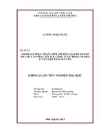 khoa học môi trường Đánh giá thực trạng môi trường tại Chi nhánh nhà máy xi măng Núi Voi, Công ty cổ phần cơ điện luyện kim Thái Nguyên