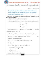 Một áp dụng của biểu thức truy hồi trong giải toán