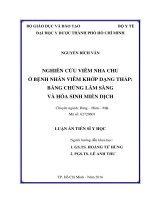 Nghiên cứu viêm nha chu ở bệnh nhân viêm khớp dạng thấp - bằng chứng lâm sàng và hóa sinh miễn dịch (FULL TEXT)