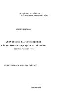 Quản lý công tác chủ nhiệm lớp các trường tiểu học quận hai bà trưng thành phố hà nội 