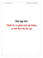 Bài tập lớn Thiết kế và phân tích hệ thống cơ khí theo độ tin cậy