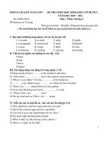 ĐỀ VÀ ĐÁP ÁN THI HSG CẤP HUYỆN TIẾNG ANH LỚP 6