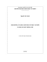 Luận văn ảnh hưởng của hóa chất bảo vệ thực vật đến vi sinh vật đất trồng chè