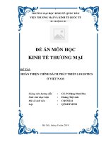 Đề án Chính sách thương mại Hoàn thiện chính sách phát triển Logistics ở Việt nam