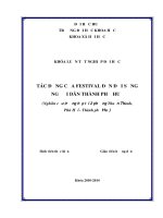 Khóa luận tốt nghiệp Tác động của Festival đến đời sống người dân thành phố Huế (Nghiên cứu trường hợp tại 2 phường Thuận Thành, Phú Hội - thành phố Huế)