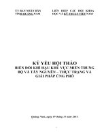 KỶ YẾU HỘI THẢO BIẾN ĐỔI KHÍ HẬU KHU VỰC MIỀN TRUNG BỘ VÀ TÂY NGUYÊN – THỰC TRẠNG VÀ GIẢI PHÁP ỨNG PHÓ